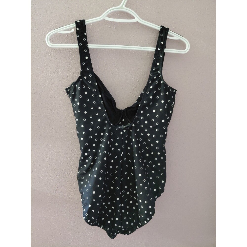 Miraclesuit Underwire Bra One Piece Black/White Circle Swimsuit Women’s 14 - Picture 5 of 13